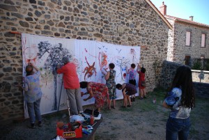 Peinture collective par les artistes foreztiers (30 août 2015)
